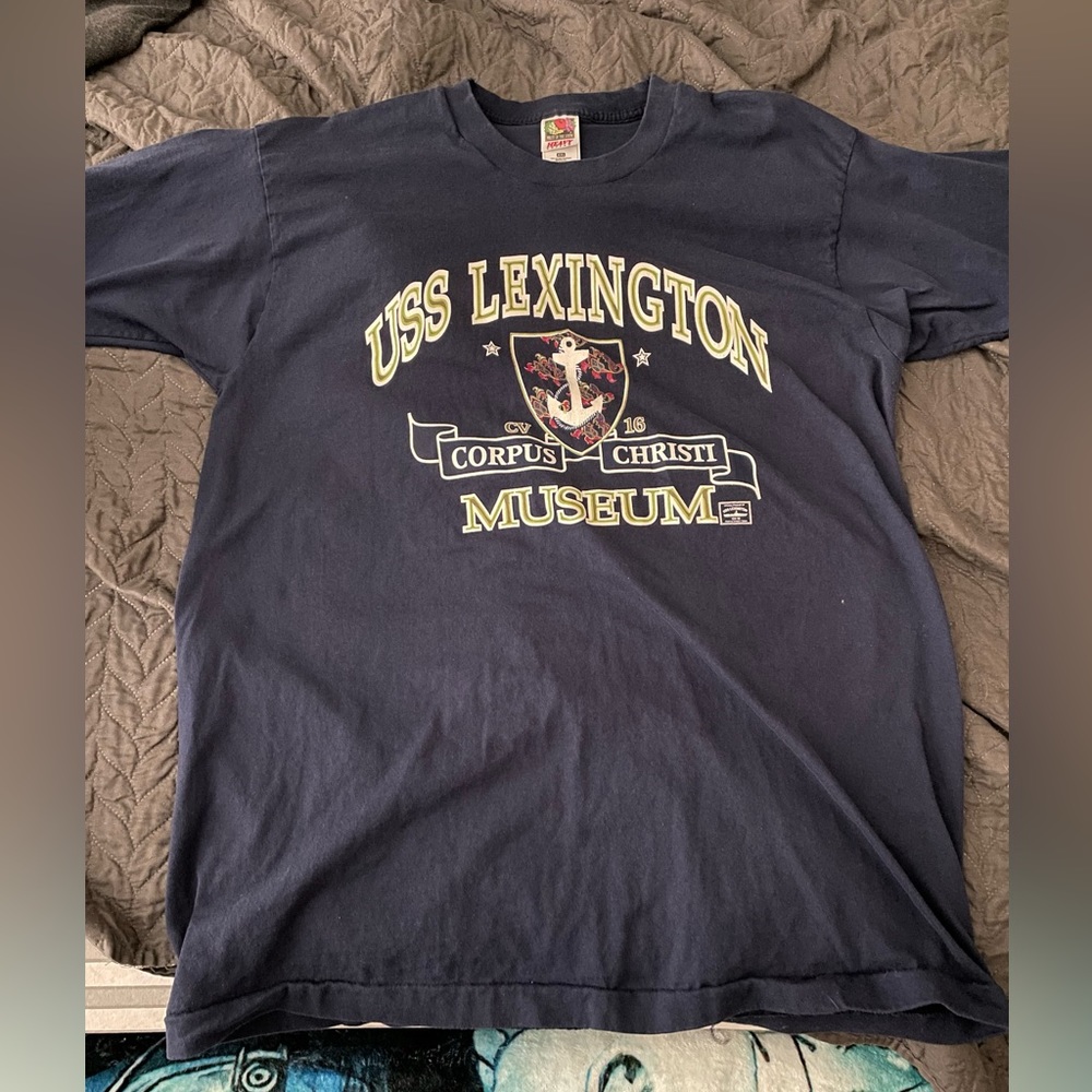Vintage Single Stitch Navy USs Lexington t shirt size xxl Men’s